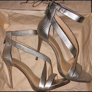 Imagine Vince Camuto Devin Silver Sandal with Box